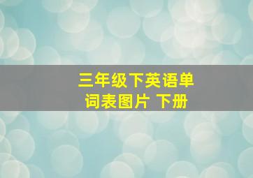 三年级下英语单词表图片 下册